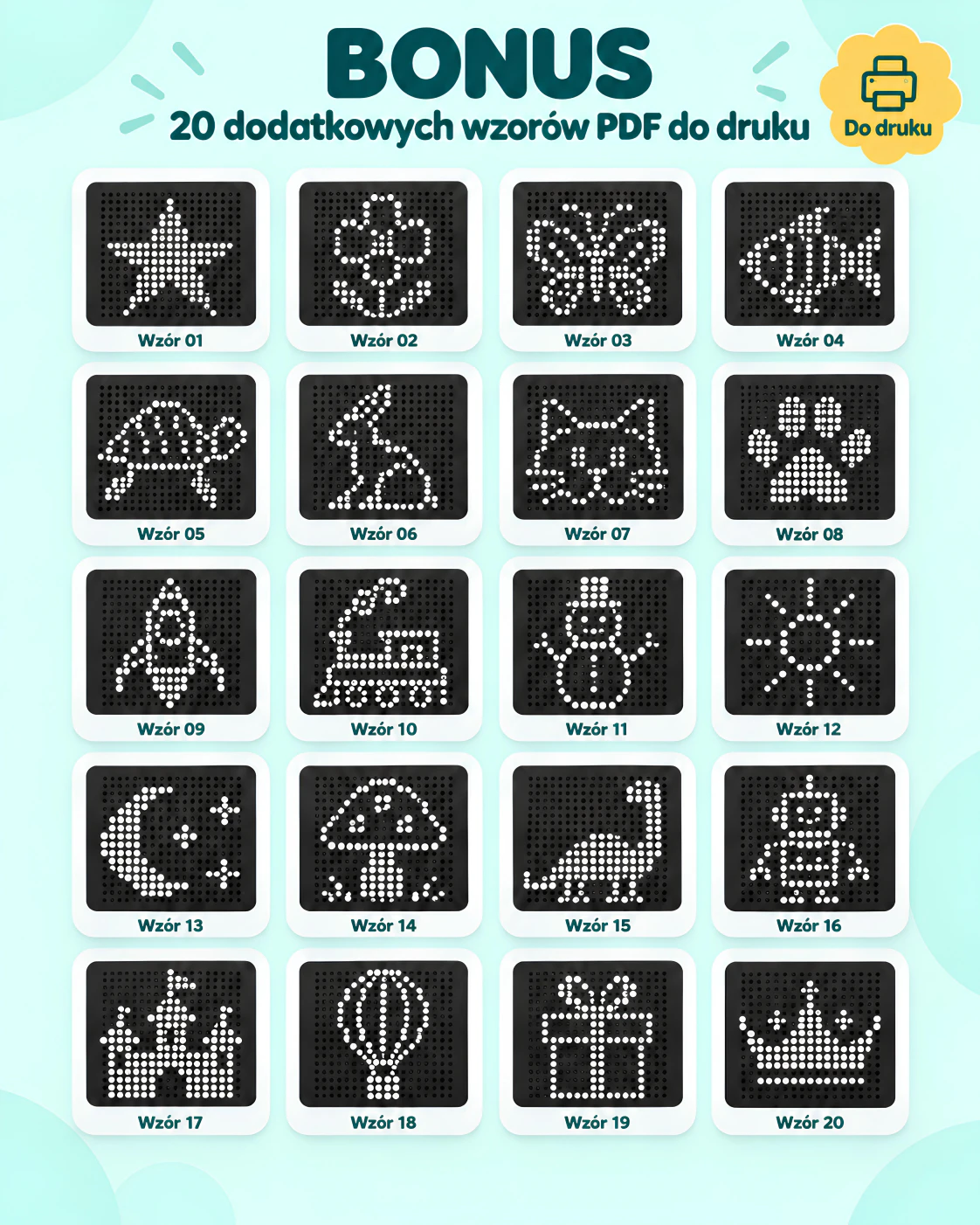 Bonus - dodatkowe 20 kart z wzorami do Kulmi ( PDF do wydruku )